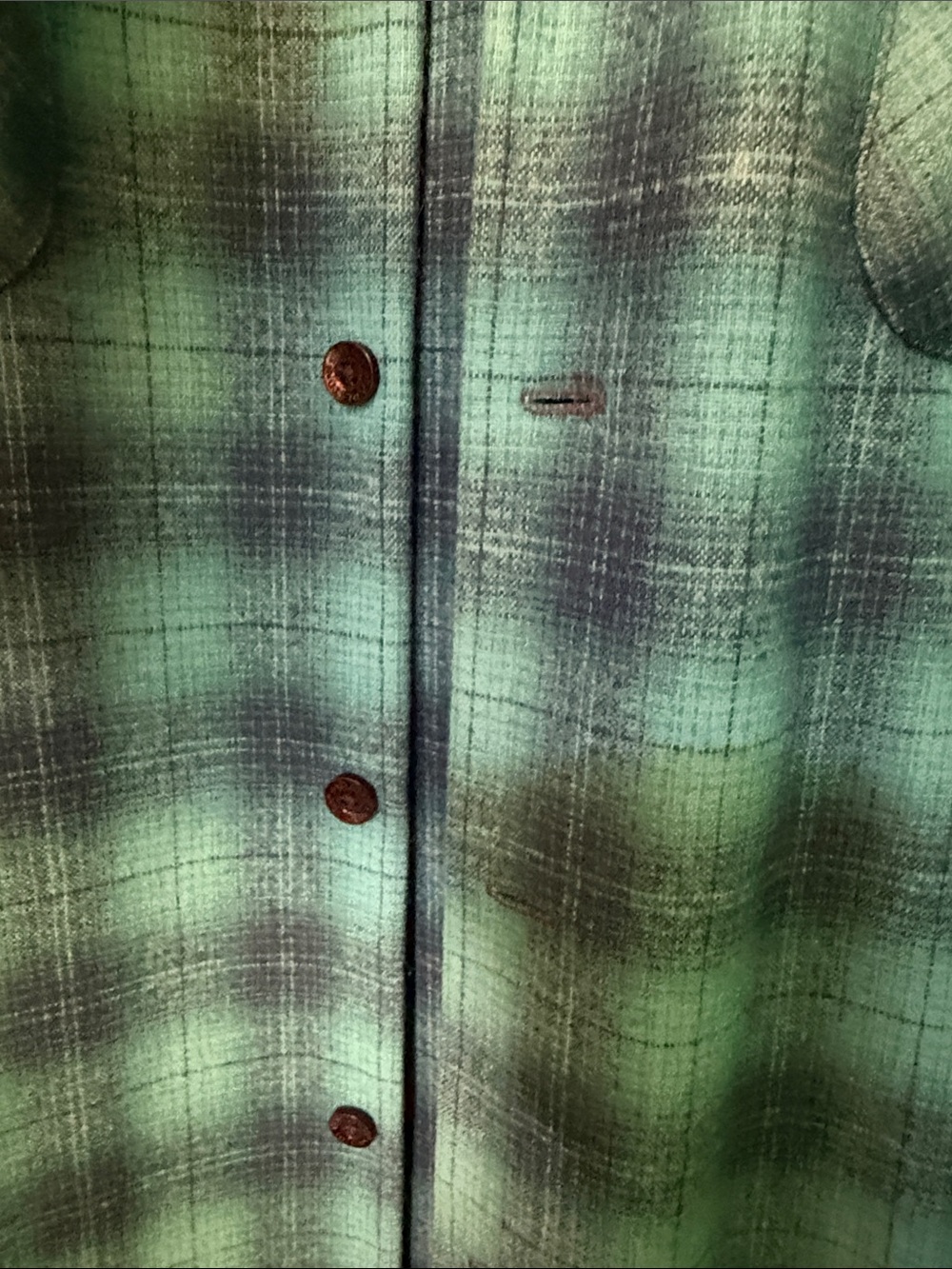 Pendleton Teal and Navy Plaid Lightweight Shirt Jacket - Picture 5 of 6